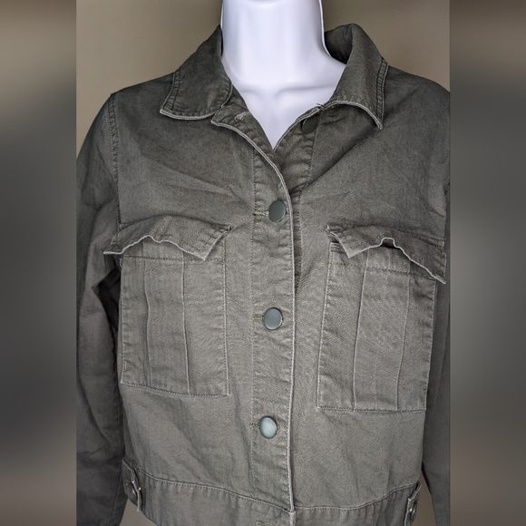 A New Day Cropped Jacket Olive Green - Picture 2 of 6